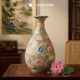  Lọ Hoa Chạm Khắc Bách Hoa Dáng Giọt Nước Gốm Sứ Biên Hòa 