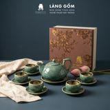  Bộ Ấm Chén Men Hỏa Biến Màu Cẩm Thạch Bát Tràng Cao Cấp 