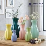  Bình Hoa Gốm Sứ Bát Tràng Men Matte Dáng Múi Khế Màu Pastel - Decor Bàn, Kệ, Phòng Khách 