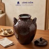  Chum Sành Nâu Ngâm Rượu Bát Tràng Có Quai Họa Tiết Đồng Tiền Truyền Thống Dung Tích 70L - Gốm Sứ Bát Tràng - LÀNG GỐM 