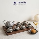  Bộ Ấm Chén Men Hỏa Biến Vân Mây Bát Tràng Cao Cấp 