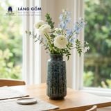  Bình hoa, lọ hoa Gốm sứ Bát Tràng cao cấp Men hỏa biến dáng chai kẻ dùng làm quà tặng, trang trí - Làng Gốm Bát Tràng 