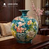  Bình hút tài lộc Bát Tràng họa tiết Bách Hoa Phú Quý - Quà tặng phong thuỷ cao cấp 