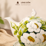  Bộ ấm trà Bách hoa viên họa tiết vẽ tay thủ công, bộ ấm chén uống trà, quà tặng cao cấp - Gốm sứ Bát Tràng - Làng Gốm 