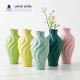  Bình cắm hoa trang trí kiểu lượn sóng màu pastel men matte - Gốm Sứ Bát Tràng cao cấp 