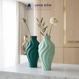  Bình cắm hoa trang trí kiểu lượn sóng màu pastel men matte - Gốm Sứ Bát Tràng cao cấp 