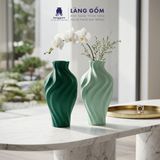  Bình cắm hoa trang trí kiểu lượn sóng màu pastel men matte - Gốm Sứ Bát Tràng cao cấp 