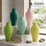 Bình cắm hoa trang trí kiểu lượn sóng màu pastel men matte - Gốm Sứ Bát Tràng cao cấp 