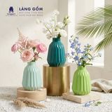  Bình cắm hoa trang trí đèn lồng màu pastel, men mát, gốm sứ Bát Tràng cao cấp, dùng để bàn, phòng khách 