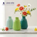  Bình cắm hoa trang trí đèn lồng màu pastel, men mát, gốm sứ Bát Tràng cao cấp, dùng để bàn, phòng khách 