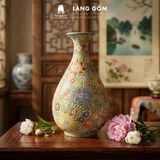  Lọ Hoa Chạm Khắc Bách Hoa Dáng Giọt Nước Gốm Sứ Biên Hòa 