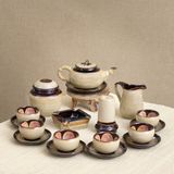  Bộ ấm chén men hoả biến dáng đốt trúc 