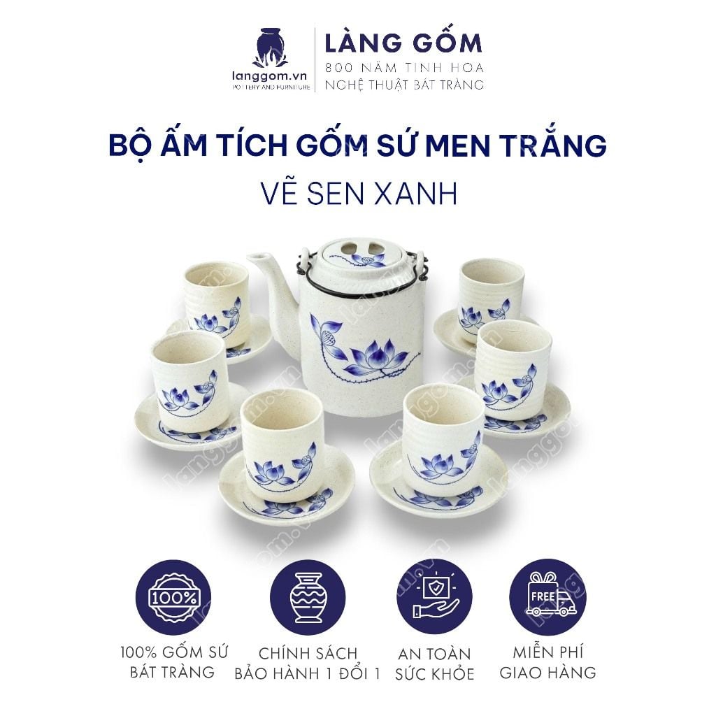  Bộ ấm tích pha trà hoạ tiết vẽ tay (TH) 