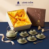  Bộ Ấm Chén Men Hỏa Biến Hoàng Thổ Bát Tràng Cao Cấp 