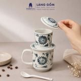  Phin Pha Cà Phê Gốm Sứ Bát Tràng Họa Tiết Vẽ Tay Thủ Công - Bộ Phin Cao Cấp Đầy Đủ - Quà Tặng Làng Gốm 