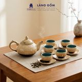  Bộ Ấm Chén Men Hỏa Biến Nham Thạch Vàng Bát Tràng Cao Cấp 