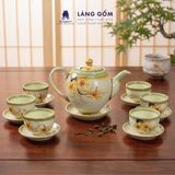  Bộ ấm chén dáng Minh Long hoạ tiết vẽ tay Bát Tràng cao cấp 