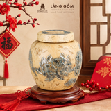  Chum Gốm Bát Tràng Thạch Hoàng Khắc Sen Thủ Công, Chum Sành Trang Trí, Quà Tặng Trang Trí Cao Cấp - Làng Gốm 