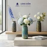  Bình hoa, lọ hoa Gốm sứ Bát Tràng cao cấp Men hỏa biến dáng chai kẻ dùng làm quà tặng, trang trí - Làng Gốm Bát Tràng 
