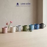  Cốc sứ có quai kiểu Mohem men mờ dáng basic dung tích 380ml dùng uống nước, trà, coffe, gốm sứ Bát Tràng 
