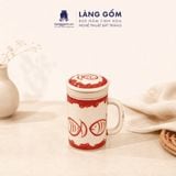  Cốc Sứ Lọc Trà Có Nắp Nhiều Họa Tiết - Cốc Vẽ Tay Thủ Công Cao Cấp - Dung Tích 400ml 