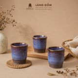  Cốc Trụ Uống Trà Gốm Sứ Cao Cấp Men Hỏa Biến Nâu Trầm 200ml – Ly Sứ Uống Nước, Quà Tặng Gốm Sứ Làng Gốm 