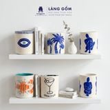  Lọ hoa vẽ tay trang trí nghệ thuật - Bình sứ decor phong cách hiện đại - Gốm sứ Bát Tràng cao cấp 