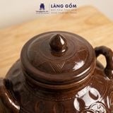  Chum Sành Nâu Ngâm Rượu Bát Tràng Có Quai Họa Tiết Đồng Tiền Truyền Thống Dung Tích 70L - Gốm Sứ Bát Tràng - LÀNG GỐM 