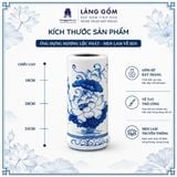  Ống Đựng Hương Lộc Phát Men Lam Vẽ Tay Hoa Sen – Gốm Sứ Bát Tràng 