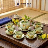  Bộ Ấm Chén Trà Gốm Sứ Bát Tràng Dáng Gốc Cây Vẽ Tay Nhiều Họa Tiết 400ml - 620ml 