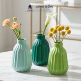  Bình cắm hoa trang trí đèn lồng màu pastel, men mát, gốm sứ Bát Tràng cao cấp, dùng để bàn, phòng khách 