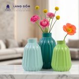  Bình cắm hoa trang trí đèn lồng màu pastel, men mát, gốm sứ Bát Tràng cao cấp, dùng để bàn, phòng khách 