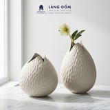  Bình Hoa Decor Dáng Nụ Hoa Texture Tổ Ong Men Matte Cao Cấp 