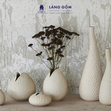  Bình Hoa Decor Dáng Nụ Hoa Texture Tổ Ong Men Matte Cao Cấp 