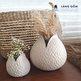  Bình Hoa Decor Dáng Nụ Hoa Texture Tổ Ong Men Matte Cao Cấp 