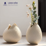  Bình Hoa Decor Dáng Nụ Hoa Texture Tổ Ong Men Matte Cao Cấp 