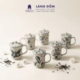  Cốc Sứ Uống Trà Có Nắp Cao Cấp Họa Tiết Vẽ Tay Thủ Công 