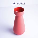  Bình hoa, lọ hoa trang trí men mát dáng cổ thắt - Bình gốm decor - Gốm sứ Bát Tràng cao cấp 