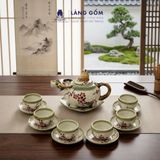  Bộ Ấm Chén Bát Tràng Dáng Trâu Vẽ Tay 350ml - 550ml 