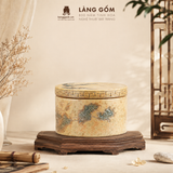  Hũ Gốm Bát Tràng Men Thạch Hoàng Họa Tiết Hạc Vân Liên Khắc Tay Thủ Công, Quà Tặng Cao Cấp - Gốm Bát Tràng - Làng Gốm 