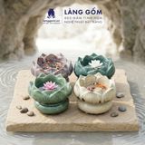  Bát Thả Hoa Men Hỏa Biến Gốm Sứ Bát Tràng Dáng Búp Sen 