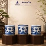  Bát Hương Lộc Phát Men Lam Vẽ Rồng - Đồ Thờ Men Lam Bát Tràng 