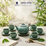  Bộ Ấm Chén Men Hỏa Biến Màu Cẩm Thạch Bát Tràng Cao Cấp 
