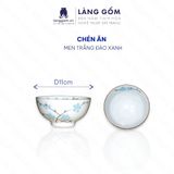  Bộ Đồ Ăn Hoa Mặt Trời Vẽ Đào Xanh Men Trắng Cao Cấp Bát Tràng 