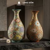  Lọ Hoa Chạm Khắc Bách Hoa Dáng Giọt Nước Gốm Sứ Biên Hòa 
