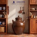  Chum Sành Nâu Ngâm Rượu Bát Tràng Có Quai Họa Tiết Đồng Tiền Truyền Thống Dung Tích 70L - Gốm Sứ Bát Tràng - LÀNG GỐM 