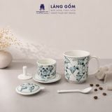  Phin Pha Cà Phê Gốm Sứ Bát Tràng Họa Tiết Vẽ Tay Thủ Công - Bộ Phin Cao Cấp Đầy Đủ - Quà Tặng Làng Gốm 