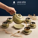  Bộ Ấm Chén Men Hỏa Biến Hoàng Thổ Bát Tràng Cao Cấp 