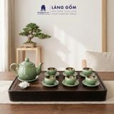  Bộ Ấm Chén Men Hỏa Biến Ngọc Bích Bát Tràng Cao Cấp 