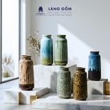  Bình hoa, lọ hoa Gốm sứ Bát Tràng cao cấp Men hỏa biến dáng chai kẻ dùng làm quà tặng, trang trí - Làng Gốm Bát Tràng 